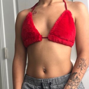 Red fur triangle top (5/$25)